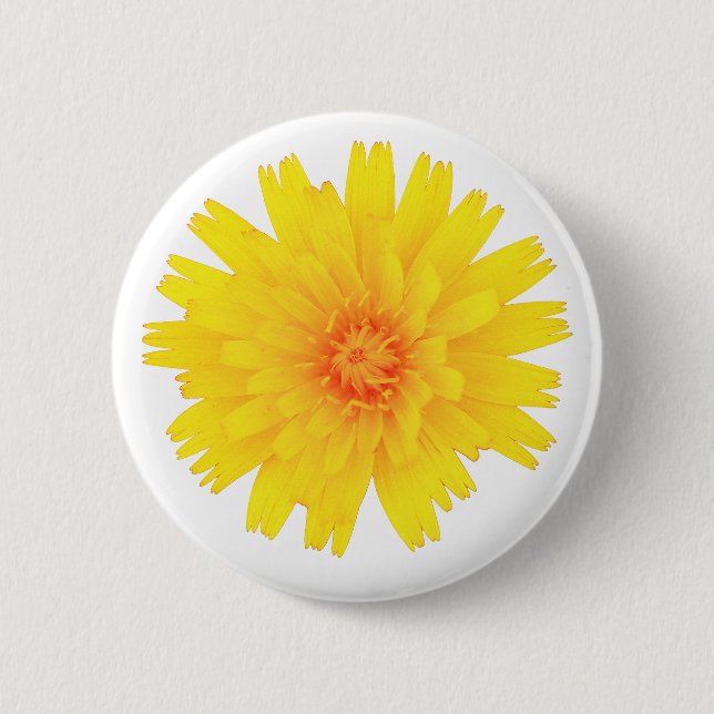 Badge Rond 5 Cm Fleur jaune (Devant)
