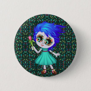 Badge Rond 5 Cm Fleur joyeuse