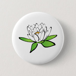 Badge Rond 5 Cm Fleur Lily de Lotus