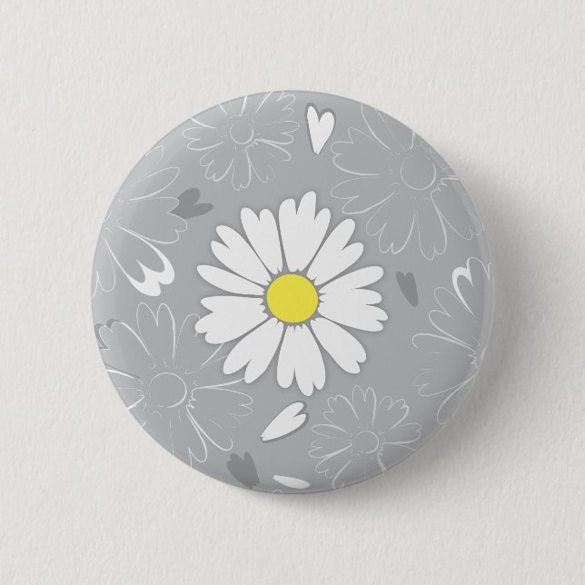 Badge Rond 5 Cm Fleur marguerite d'Eilin (Devant)
