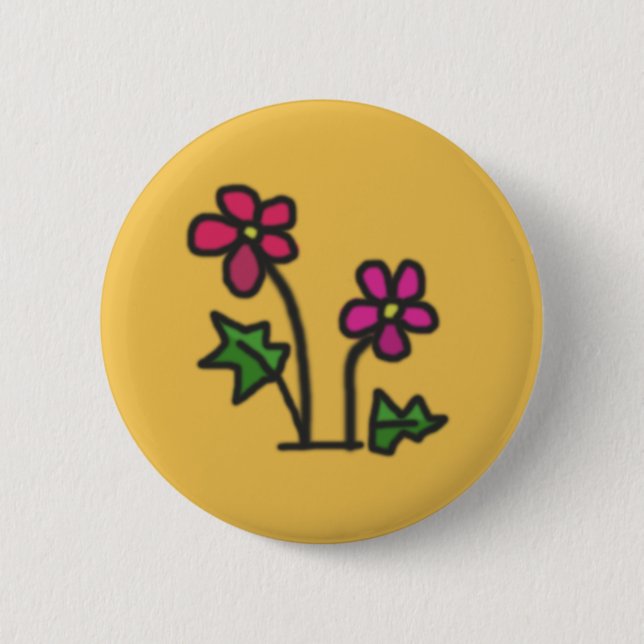 Badge Rond 5 Cm Fleur molle (Devant)