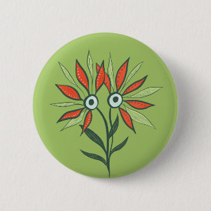 Badge Rond 5 Cm Fleur Monster mignonne personnage de dessin Enfant