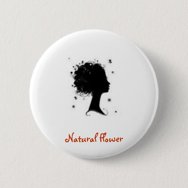 Badge Rond 5 Cm Fleur naturelle (Devant)