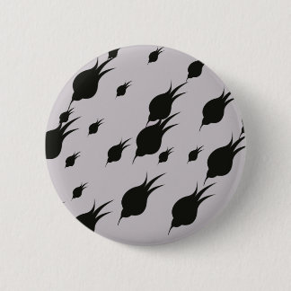 Badge Rond 5 Cm fleur noire dans les flocons de neige