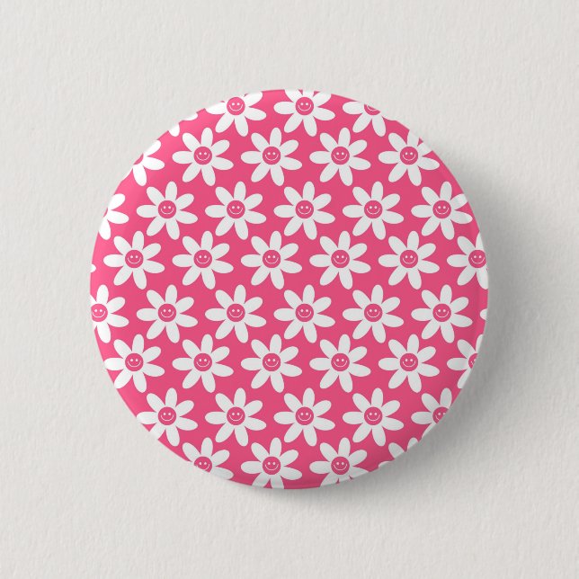 Badge Rond 5 Cm Fleur ornementale (Devant)