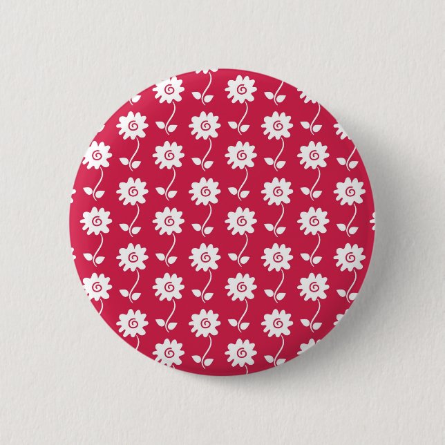 Badge Rond 5 Cm Fleur ornementale (Devant)