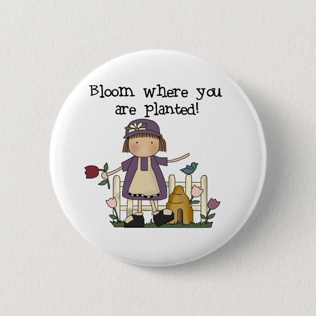 Badge Rond 5 Cm Fleur où vous êtes plantés (Devant)