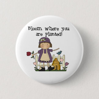 Badge Rond 5 Cm Fleur où vous êtes plantés