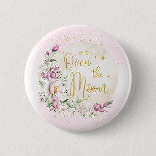 Badge Rond 5 Cm Fleur Over the Moon Rose