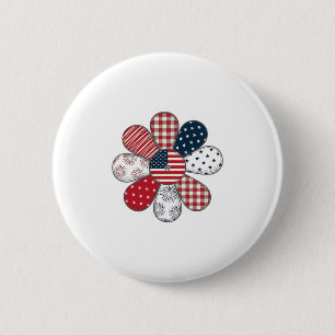 Badge Rond 5 Cm Fleur patriotique vintage vecteur conception de ch