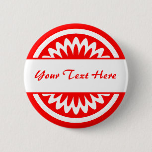 Badge Rond 5 Cm Fleur ronde - rouge