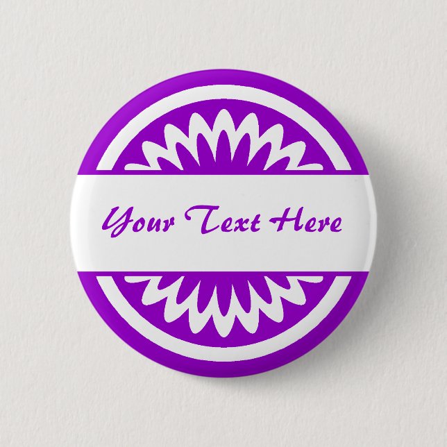 Badge Rond 5 Cm Fleur ronde - violet (Devant)