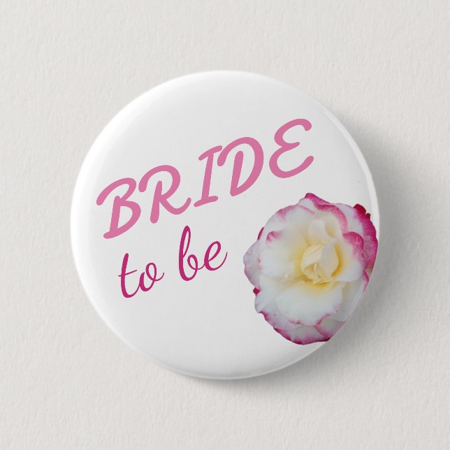 Badge Rond 5 Cm Fleur Rose de boutons (Devant)