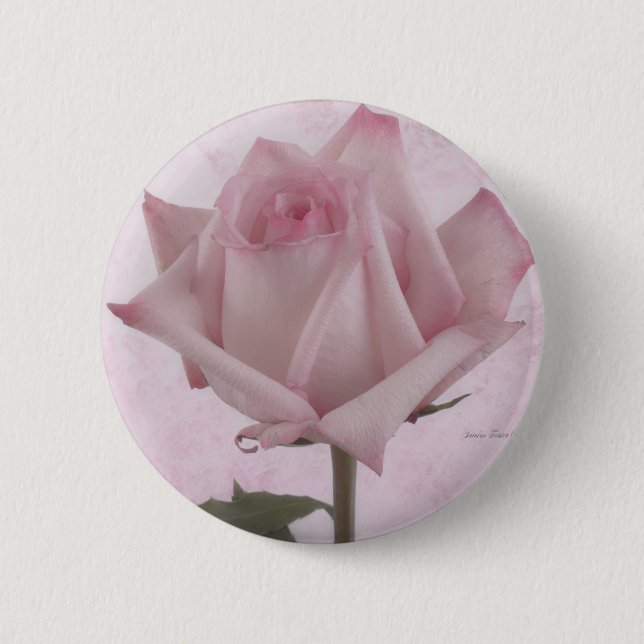 Badge Rond 5 Cm Fleur rose douce (Devant)