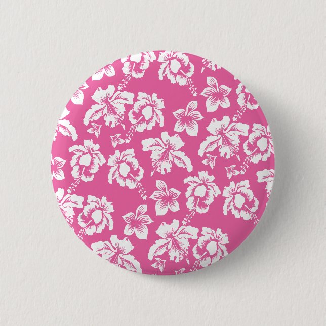 Badge Rond 5 Cm Fleur rose hawaïenne (Devant)