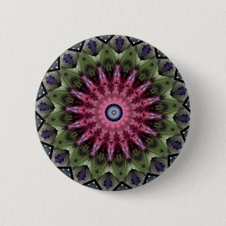 Badge Rond 5 Cm Fleur rose joli kaléidoscope mandala
