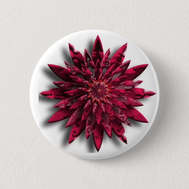 Badge Rond 5 Cm fleur rouge (Devant)