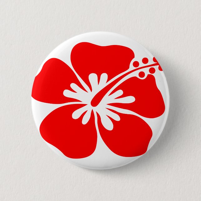 Badge Rond 5 Cm Fleur rouge de ketmie (Devant)