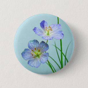 Badge Rond 5 Cm Fleur sauvage bleu