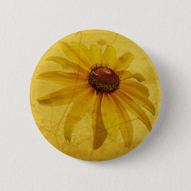 Badge Rond 5 Cm Fleur sauvage Noir-Eyed de Susan (Devant)