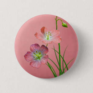 Badge Rond 5 Cm Fleur sauvage rose en Bourgogne