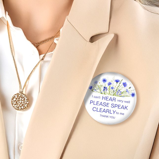 Badge Rond 5 Cm Fleur sauvage violet dur à entendre insigne de pin (Créateur téléchargé)