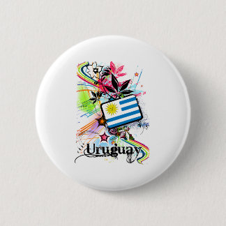 Badge Rond 5 Cm Fleur Uruguay
