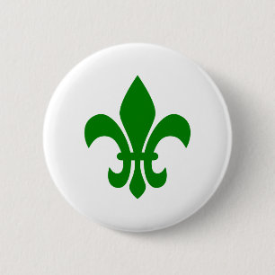 Badge Rond 5 Cm Fleur verte de Lis