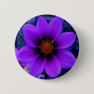 Badge Rond 5 Cm Fleur violette à Dusk