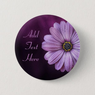 Badge Rond 5 Cm Fleur violette personnalisée