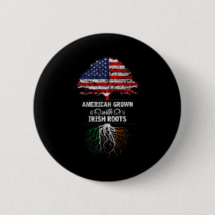 Badge Rond 5 Cm Fleurie aux États-Unis avec des racines irlandaise