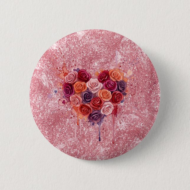 Badge Rond 5 Cm Fleurs (Devant)