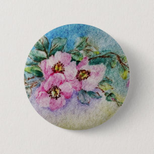 Badge Rond 5 Cm Fleurs