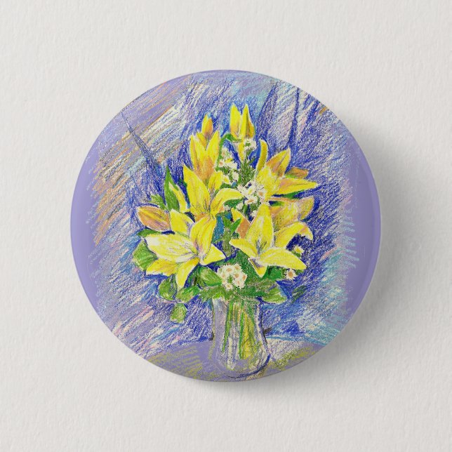 Badge Rond 5 Cm Fleurs (Devant)