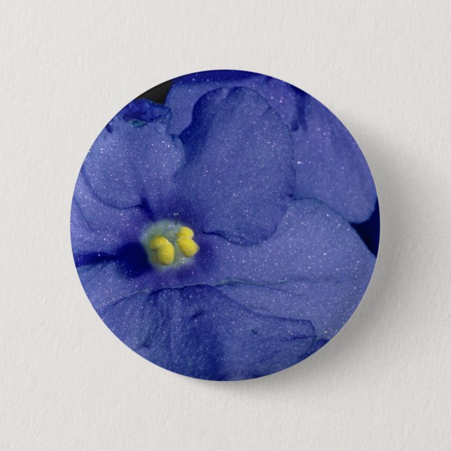Badge Rond 5 Cm Fleurs bleues de violette africaine (Devant)