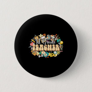 Badge Rond 5 Cm Fleurs Boho 1ère année Merci Professeur Dos T