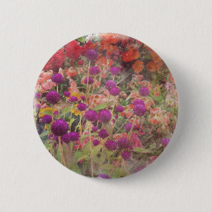 Badge Rond 5 Cm Fleurs colorées