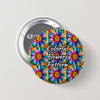 Badge Rond 5 Cm Fleurs colorées mignonnes Motif