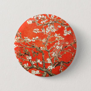 Badge Rond 5 Cm Fleurs d'amandes rouges - Vincent Van Gogh