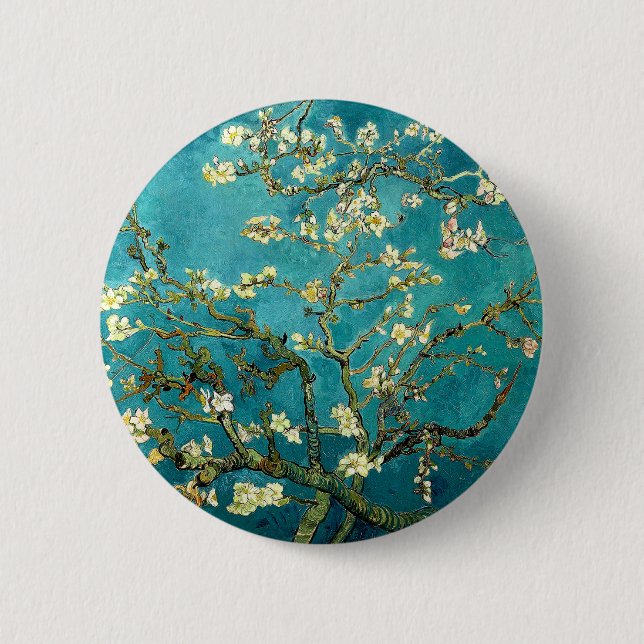 Badge Rond 5 Cm Fleurs d'amandier de Van Gogh Impressionnisme clas (Devant)