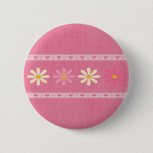 Badge Rond 5 Cm Fleurs d'amour