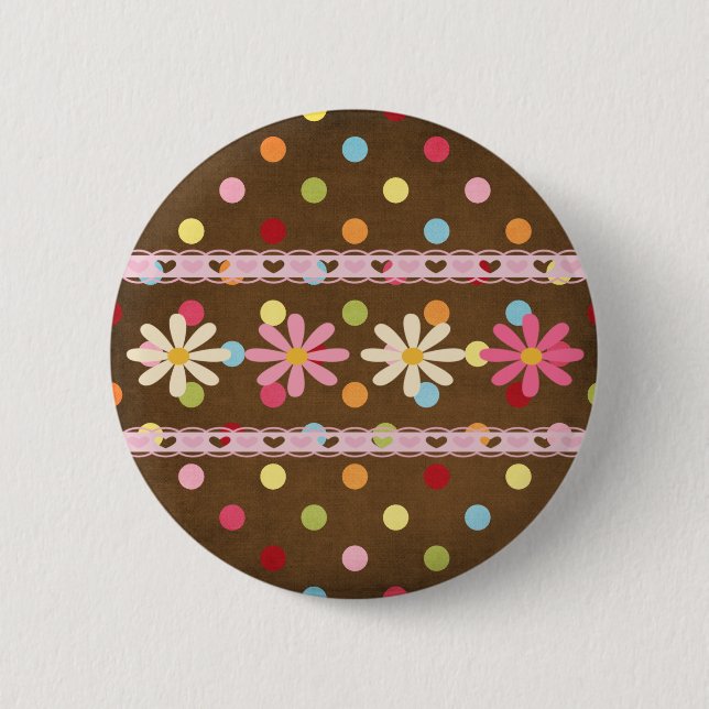 Badge Rond 5 Cm Fleurs d'amour (Devant)