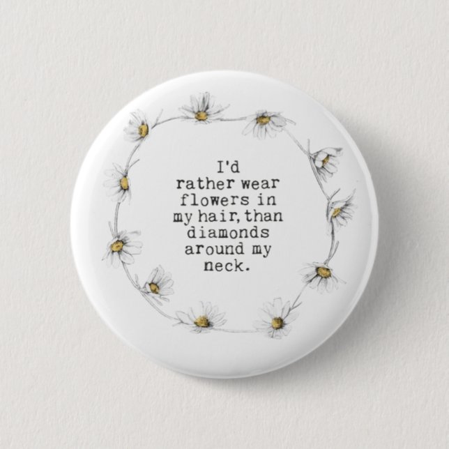 Badge Rond 5 Cm Fleurs dans mon bouton de cheveux (Devant)