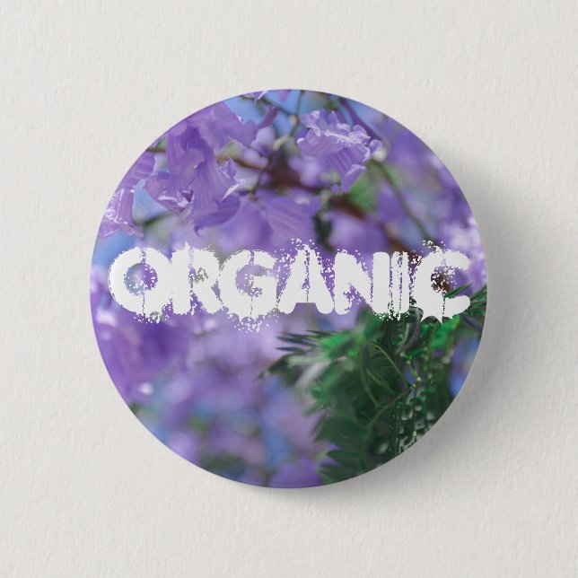Badge Rond 5 Cm Fleurs d'arbre pourpres Jacaranda (Devant)