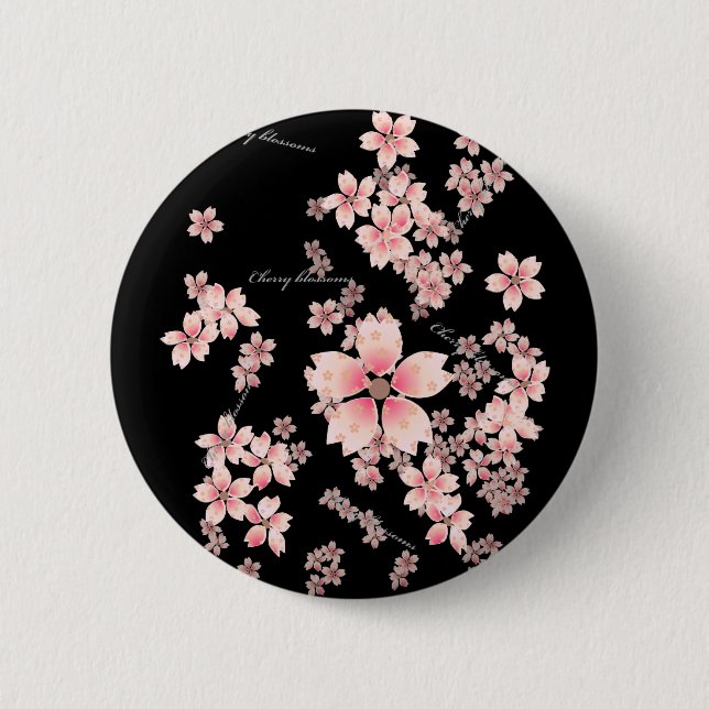Badge Rond 5 Cm Fleurs de cerisier (Devant)