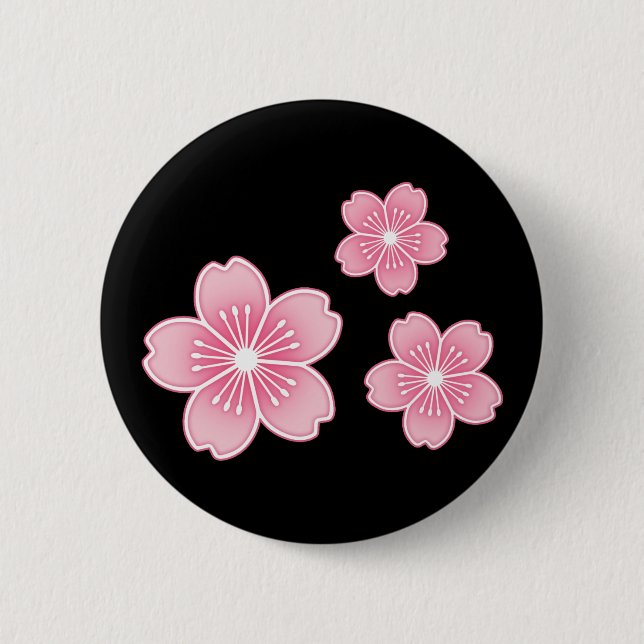 Badge Rond 5 Cm Fleurs de cerisier (Devant)