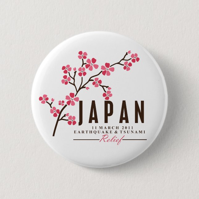 BADGE ROND 5 CM FLEURS DE CERISIER - JAPON (Devant)