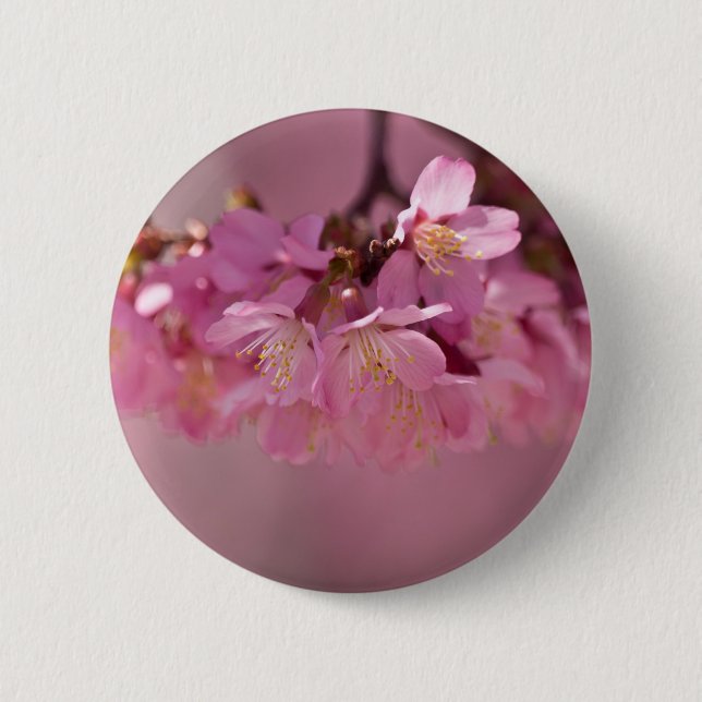Badge Rond 5 Cm Fleurs de cerisier Source thermale  Vêtements & Ca (Devant)