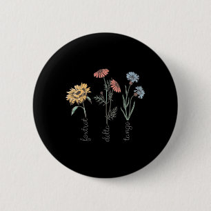 Badge Rond 5 Cm Fleurs de digitale subtilement florales anti-Trump