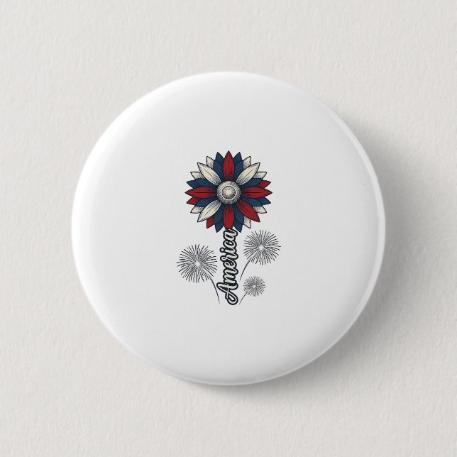 Badge Rond 5 Cm Fleurs de feu d'artifice vectoriel de conception p (Devant)